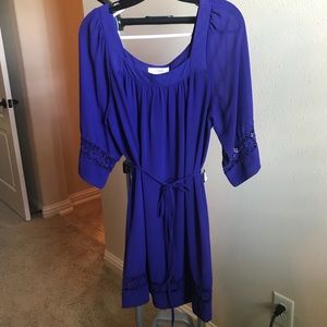 ⚡️Blue maternity dress with flower detail and slip